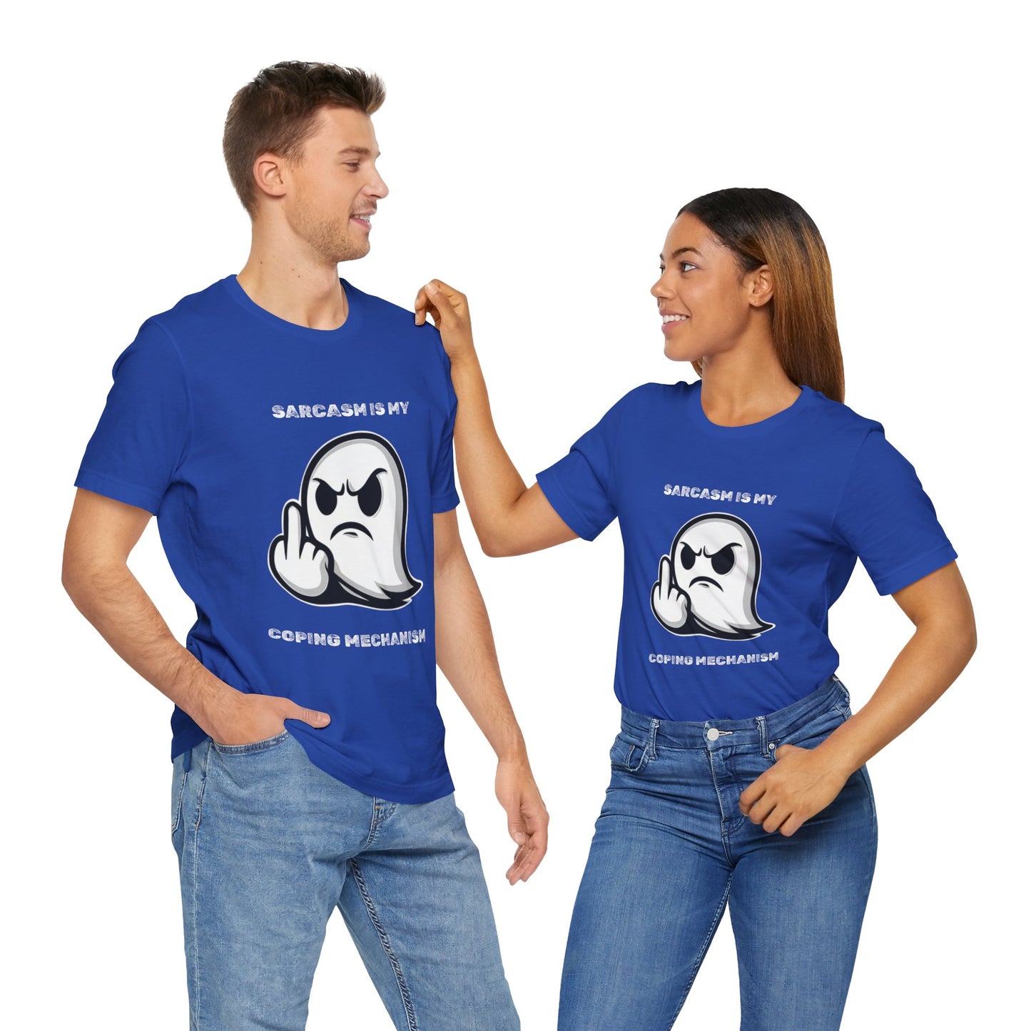 Sarcasm Is My Coping Mechanism Ghost T-Shirt - Burnt Out Dumpster Edition