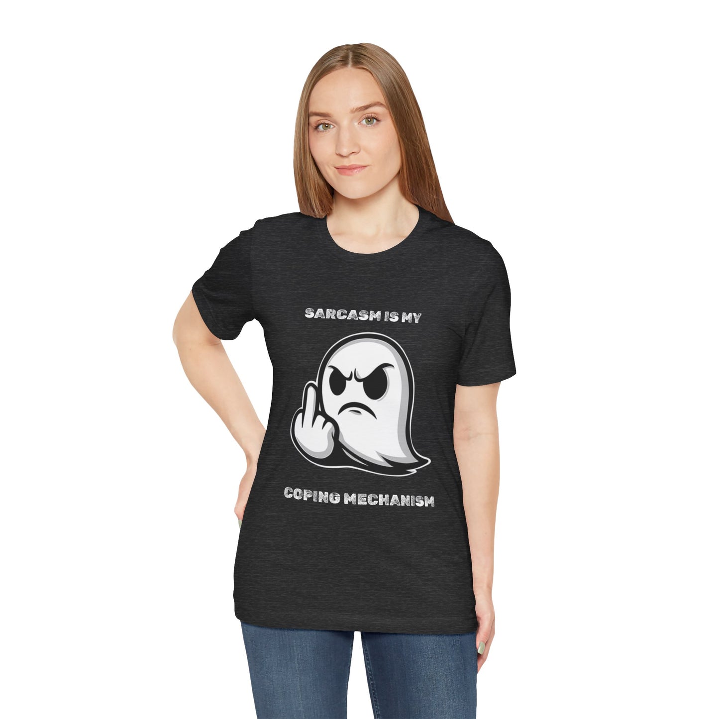 Sarcasm Is My Coping Mechanism Ghost T-Shirt - Burnt Out Dumpster Edition