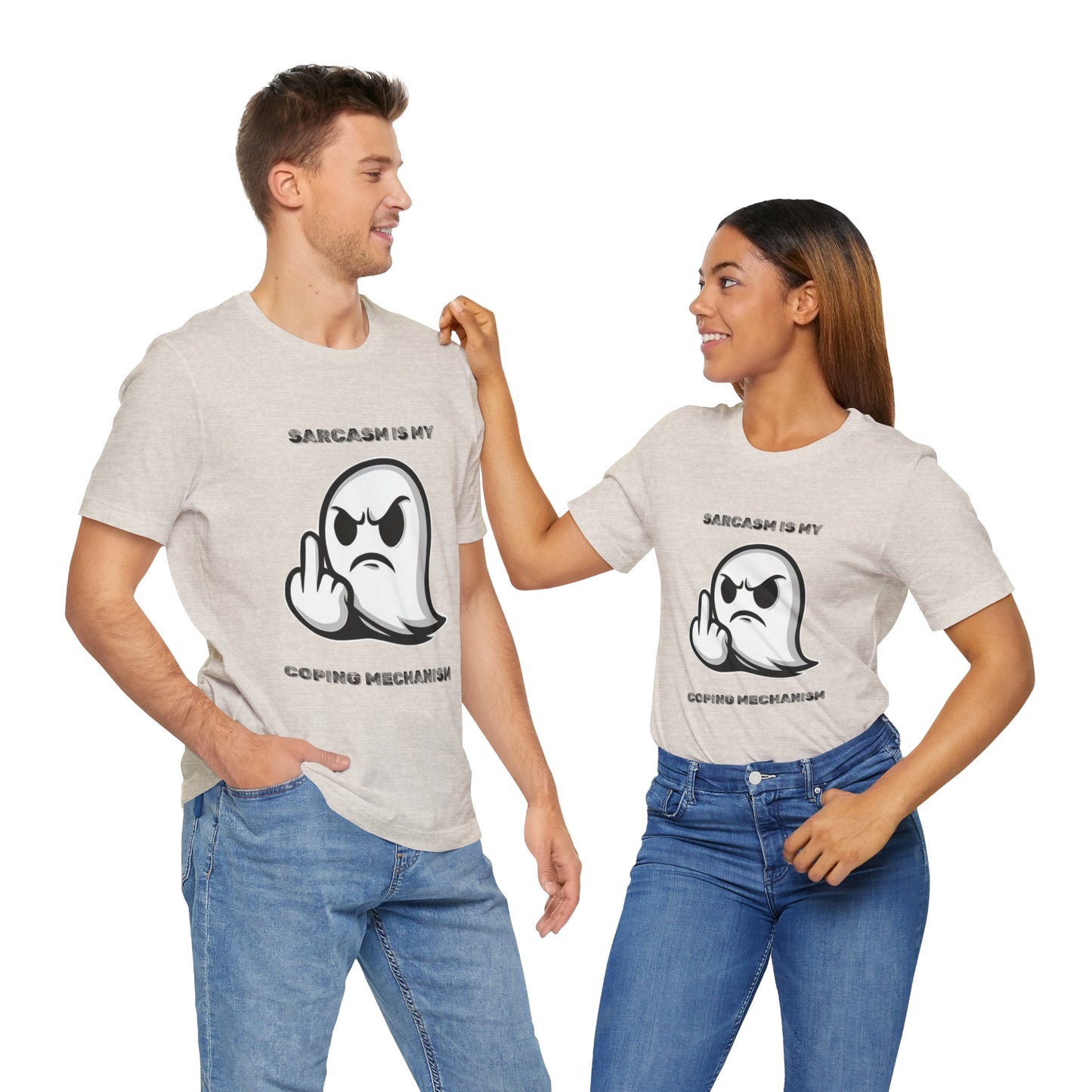 Sarcasm Is My Coping Mechanism Ghost T-Shirt - Burnt Out Dumpster Edition