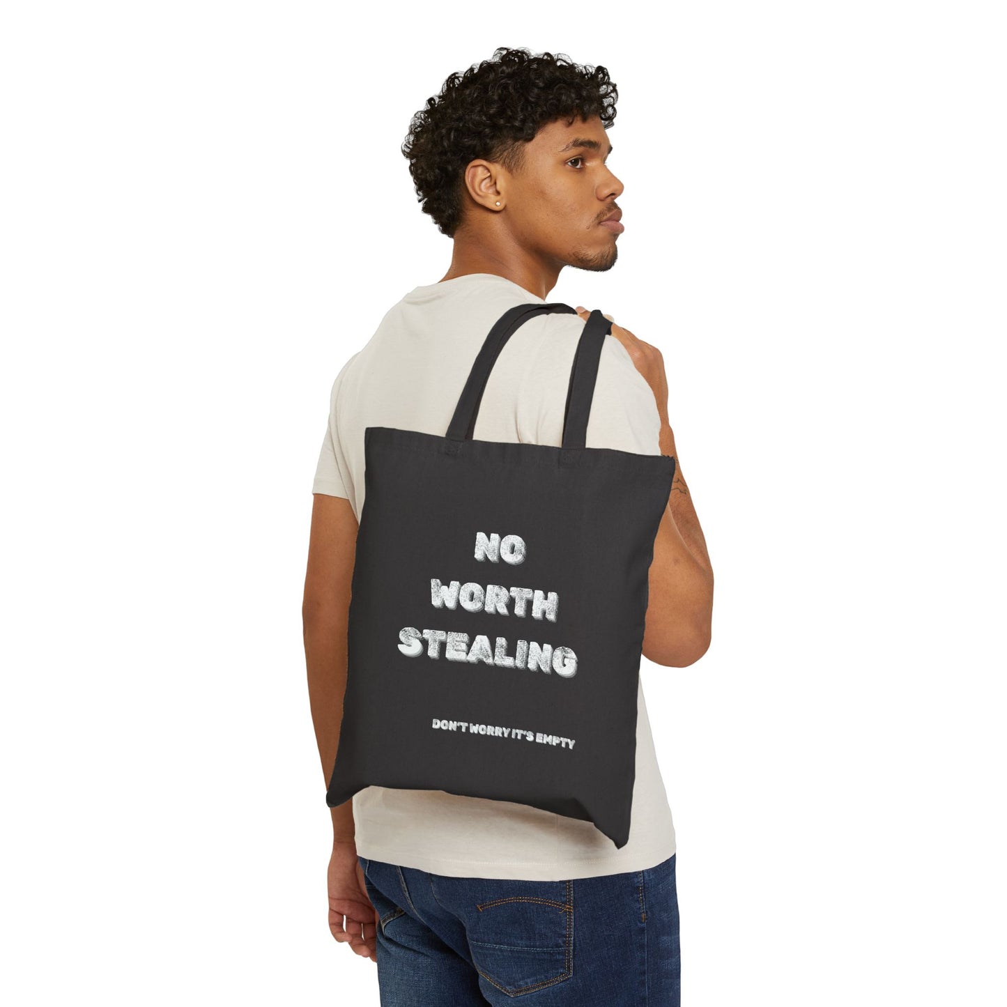 No Worth Stealing Canvas Tote Bag - Burnt Out Dumpster