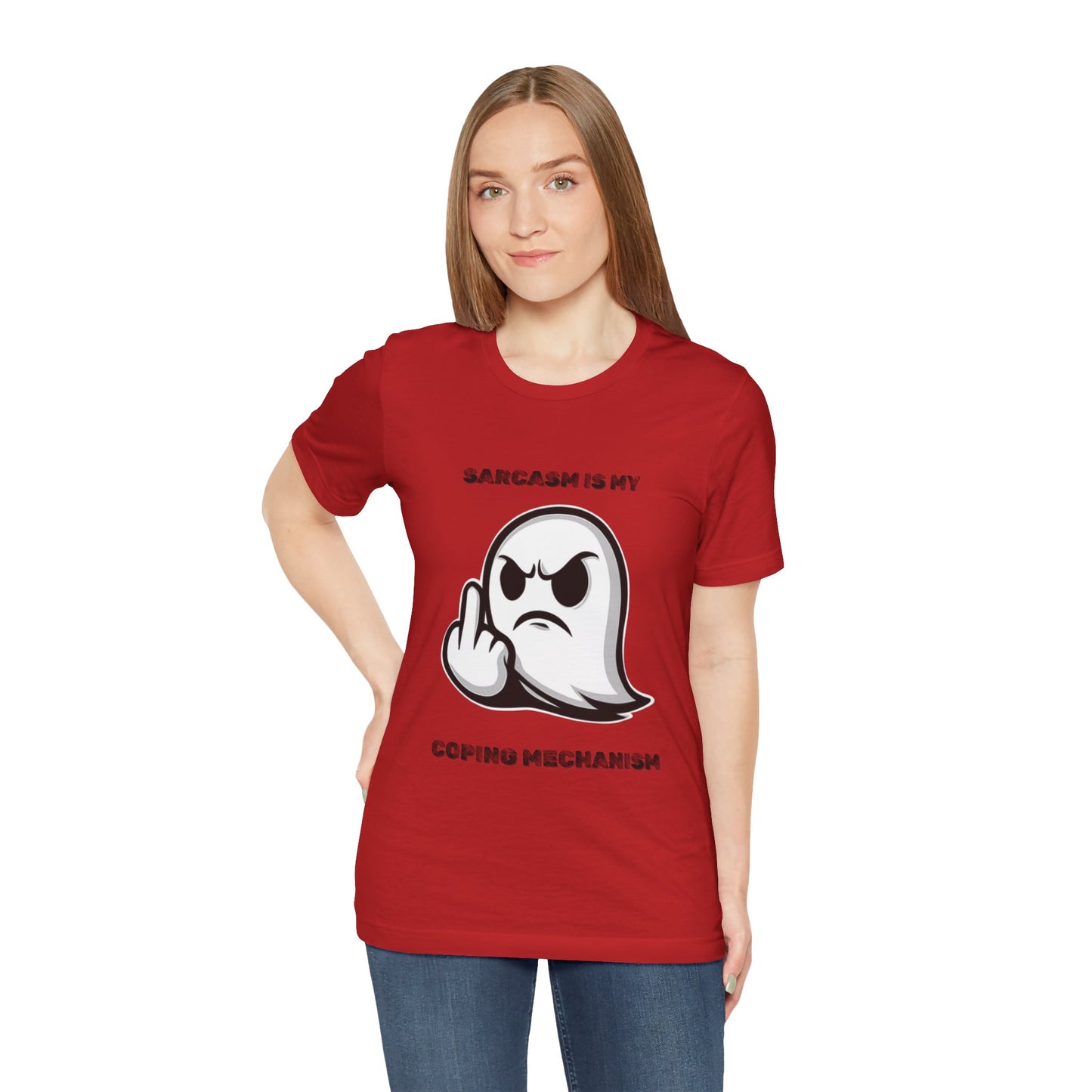 Sarcasm Is My Coping Mechanism Ghost T-Shirt - Burnt Out Dumpster Edition