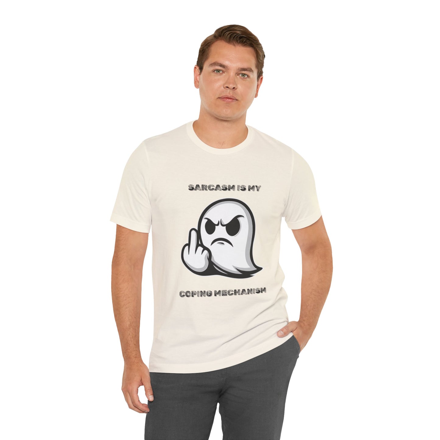 Sarcasm Is My Coping Mechanism Ghost T-Shirt - Burnt Out Dumpster Edition