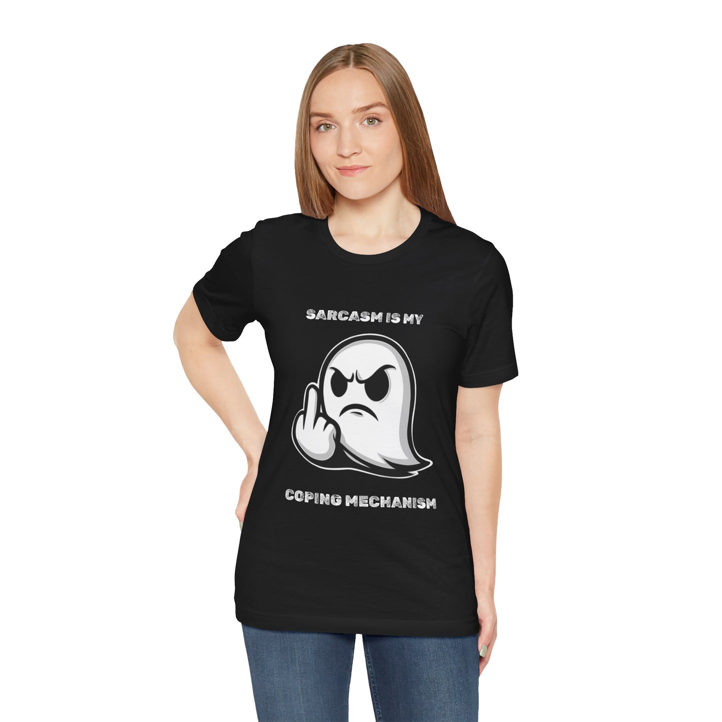 Sarcasm Is My Coping Mechanism Ghost T-Shirt - Burnt Out Dumpster Edition