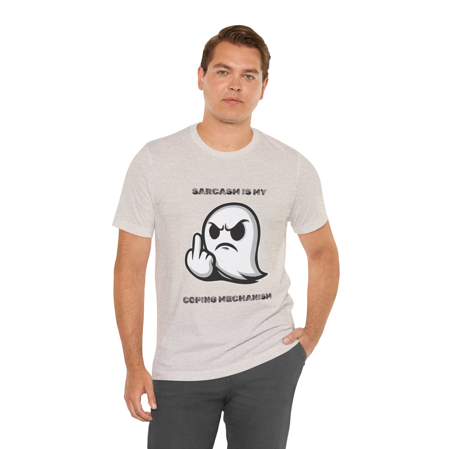 Sarcasm Is My Coping Mechanism Ghost T-Shirt - Burnt Out Dumpster Edition