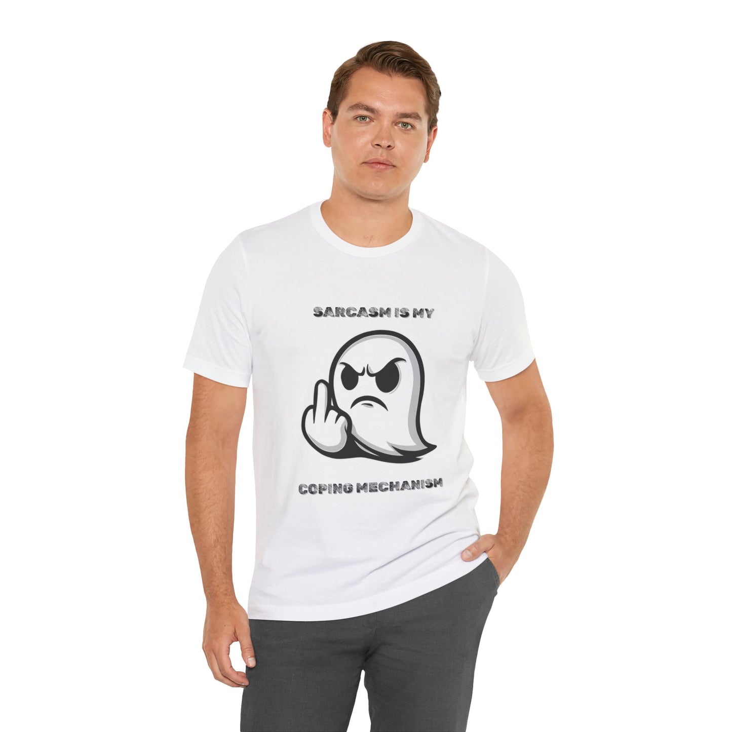 Sarcasm Is My Coping Mechanism Ghost T-Shirt - Burnt Out Dumpster Edition