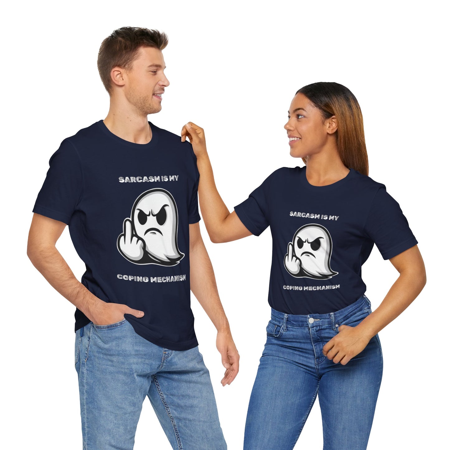 Sarcasm Is My Coping Mechanism Ghost T-Shirt - Burnt Out Dumpster Edition