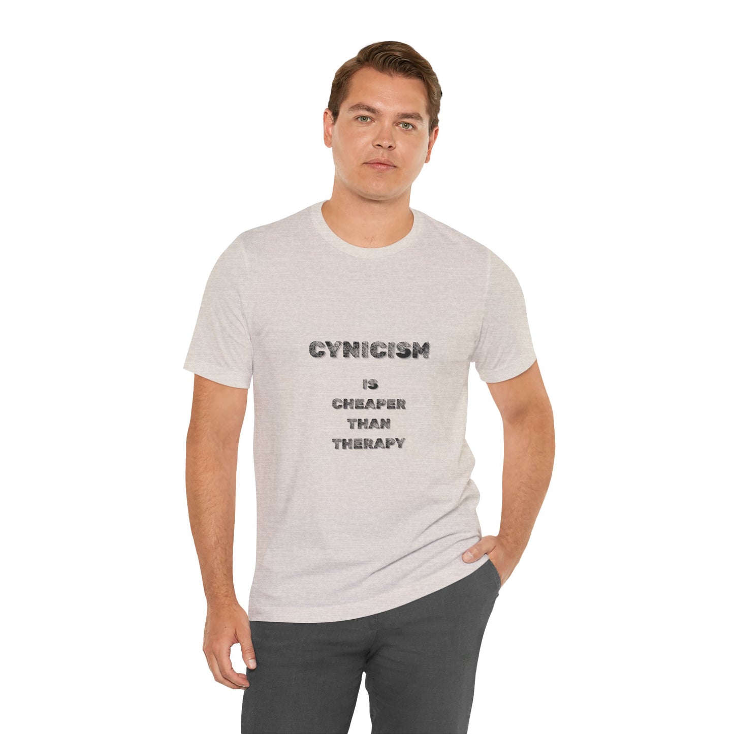 Cynicism is Cheaper Than Therapy T-Shirt - Burnt Out Dumpster Edition