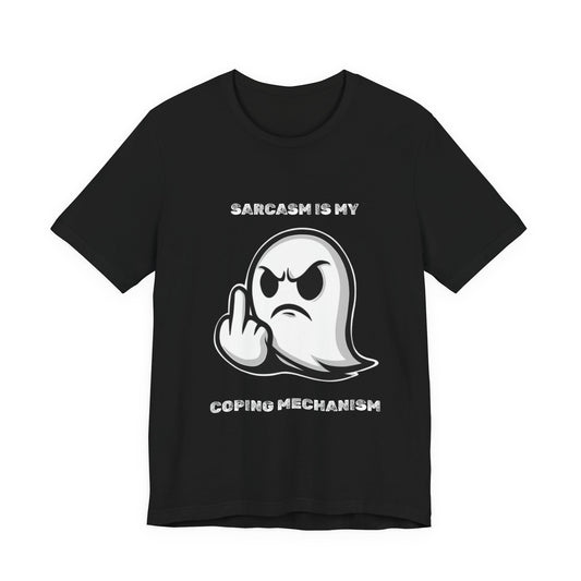 Sarcasm Is My Coping Mechanism Ghost T-Shirt - Burnt Out Dumpster Edition