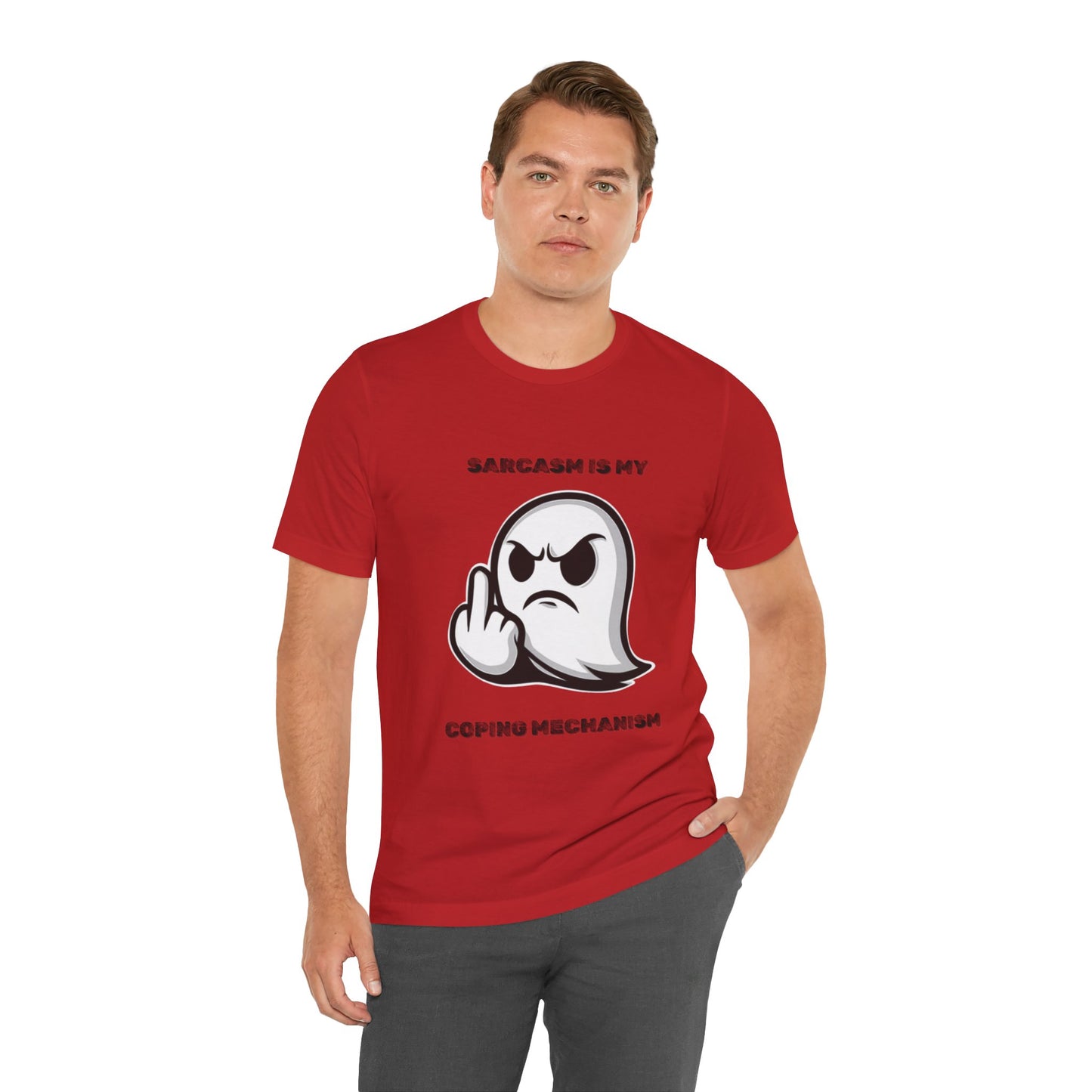 Sarcasm Is My Coping Mechanism Ghost T-Shirt - Burnt Out Dumpster Edition