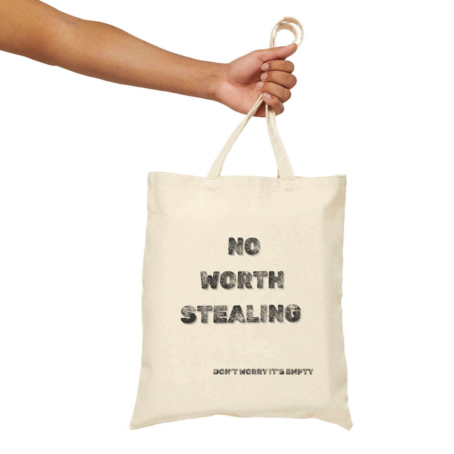 No Worth Stealing Canvas Tote Bag - Burnt Out Dumpster