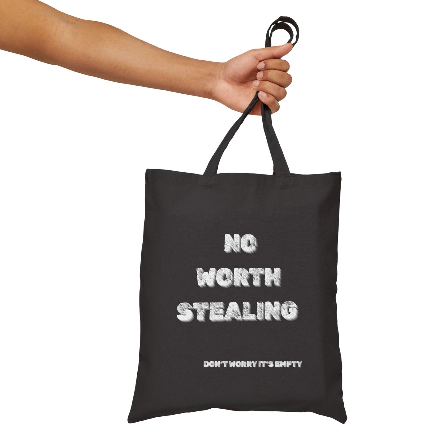 No Worth Stealing Canvas Tote Bag - Burnt Out Dumpster
