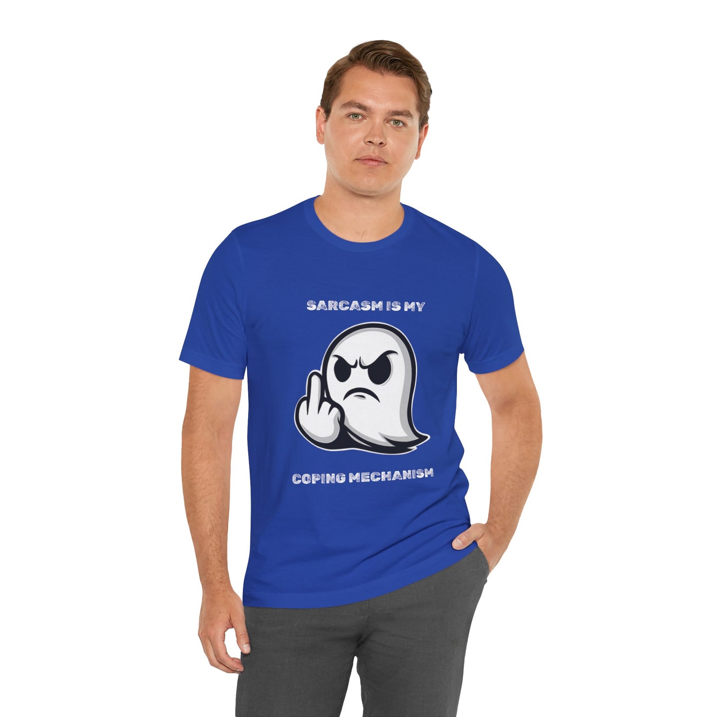 Sarcasm Is My Coping Mechanism Ghost T-Shirt - Burnt Out Dumpster Edition