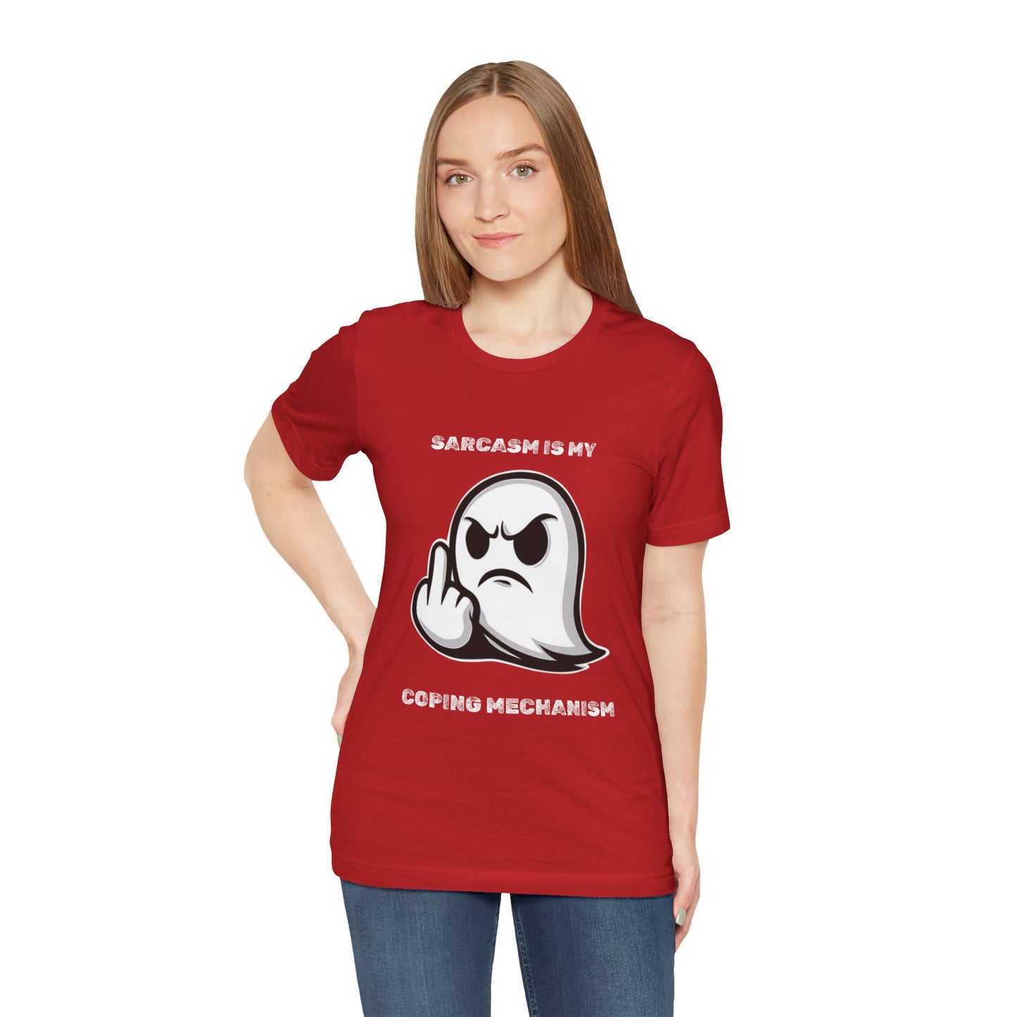 Sarcasm Is My Coping Mechanism Ghost T-Shirt - Burnt Out Dumpster Edition