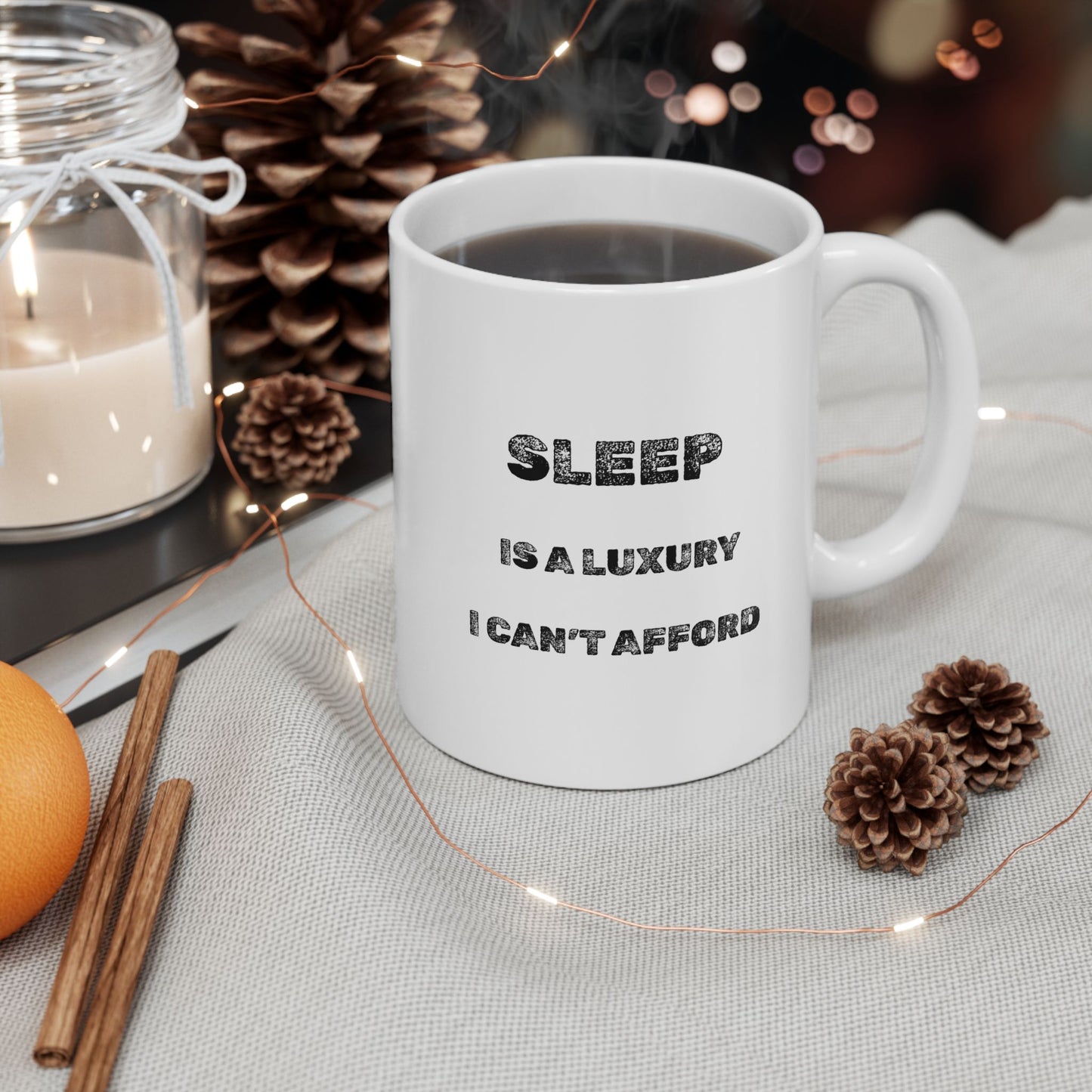 Luxury Sleep Ceramic Mug - Burnt Out Dumpster Edition