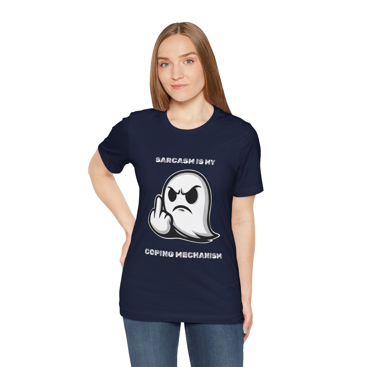 Sarcasm Is My Coping Mechanism Ghost T-Shirt - Burnt Out Dumpster Edition