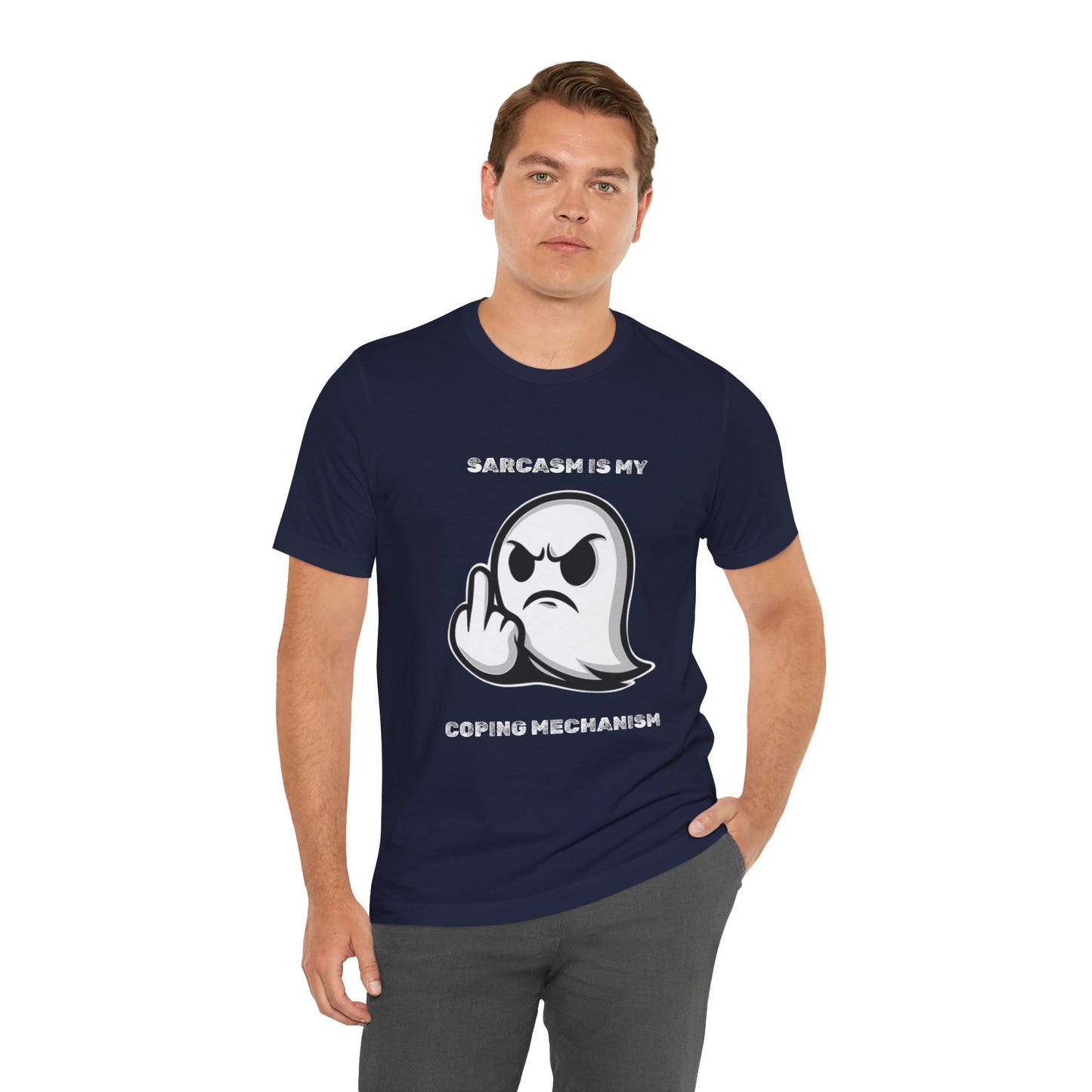 Sarcasm Is My Coping Mechanism Ghost T-Shirt - Burnt Out Dumpster Edition