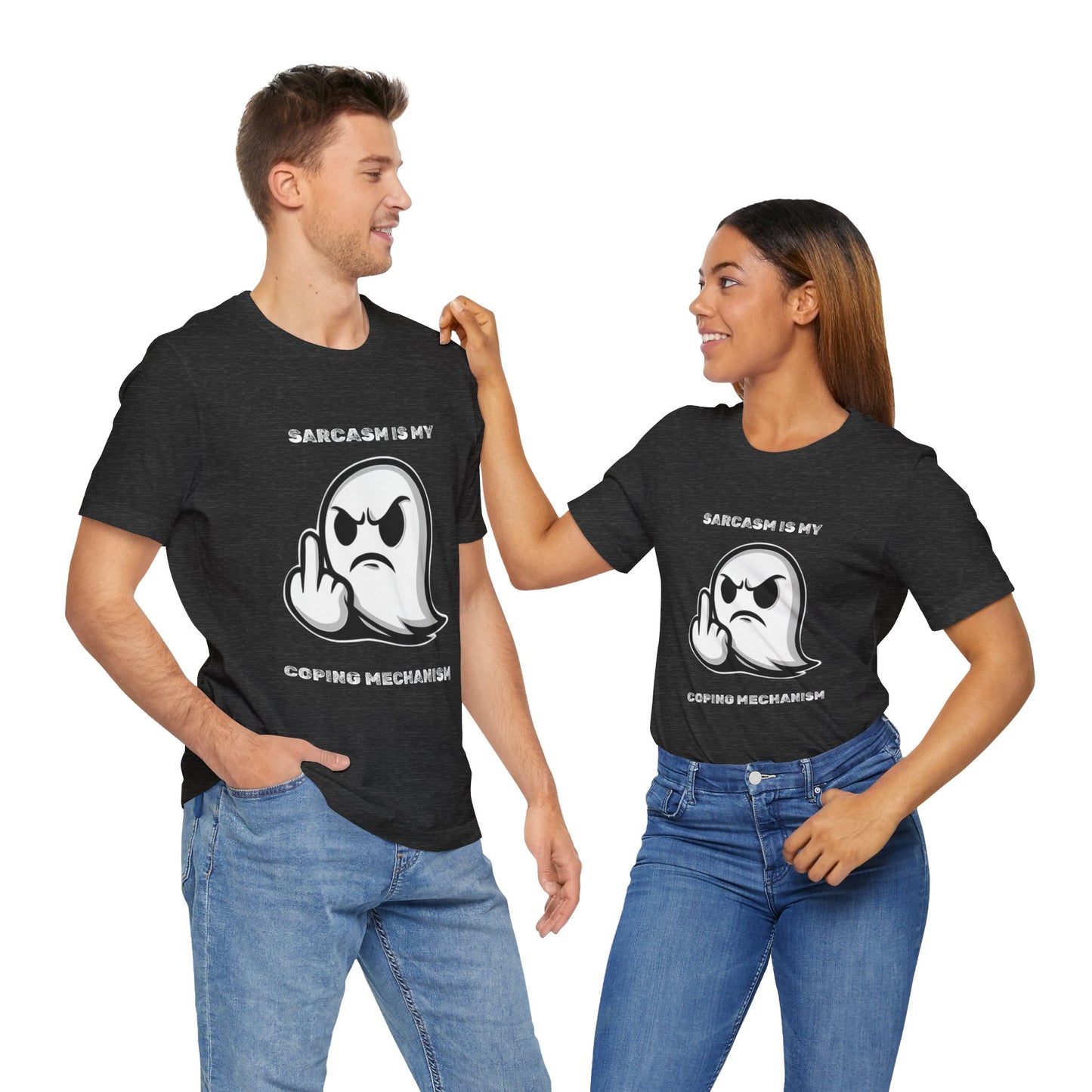 Sarcasm Is My Coping Mechanism Ghost T-Shirt - Burnt Out Dumpster Edition