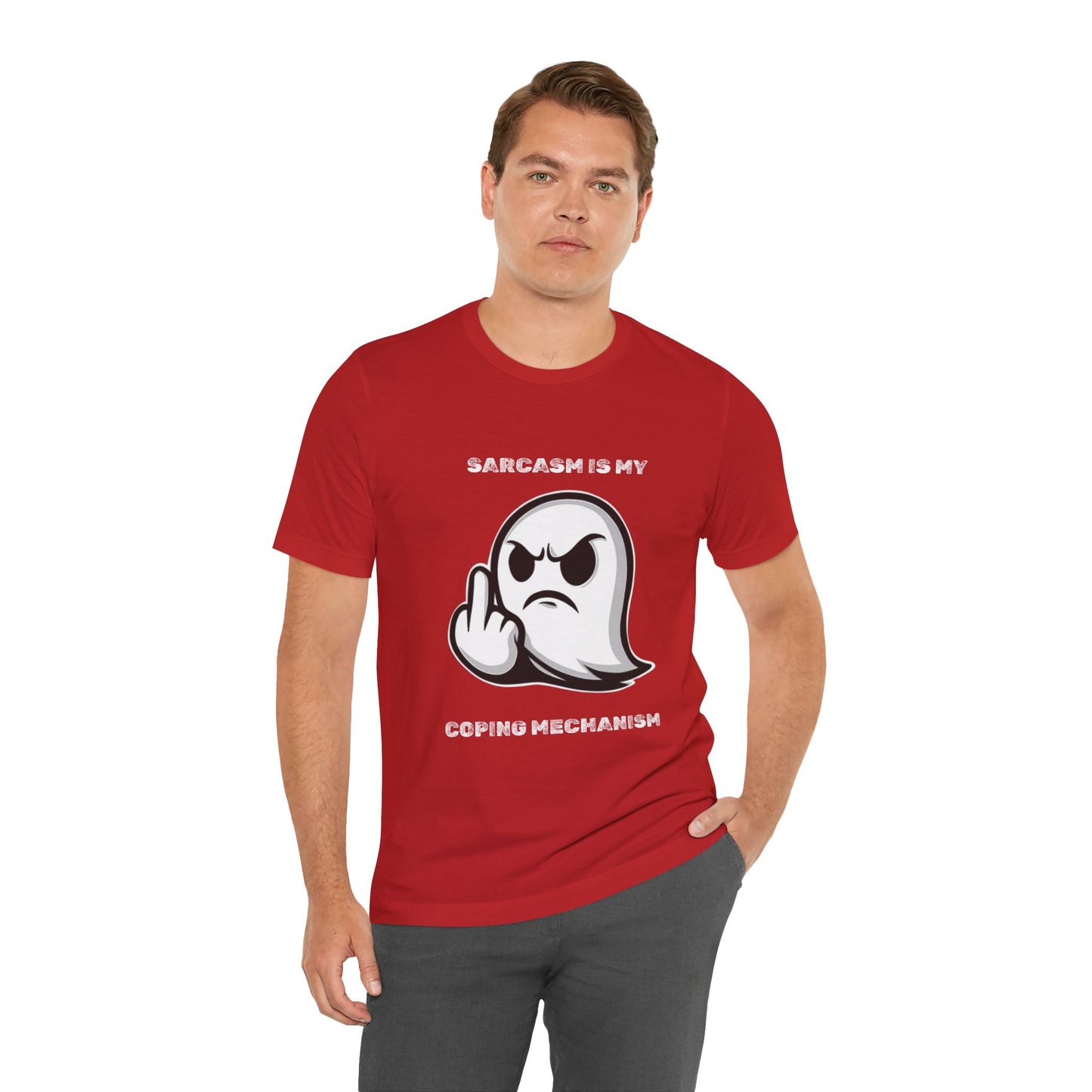 Sarcasm Is My Coping Mechanism Ghost T-Shirt - Burnt Out Dumpster Edition