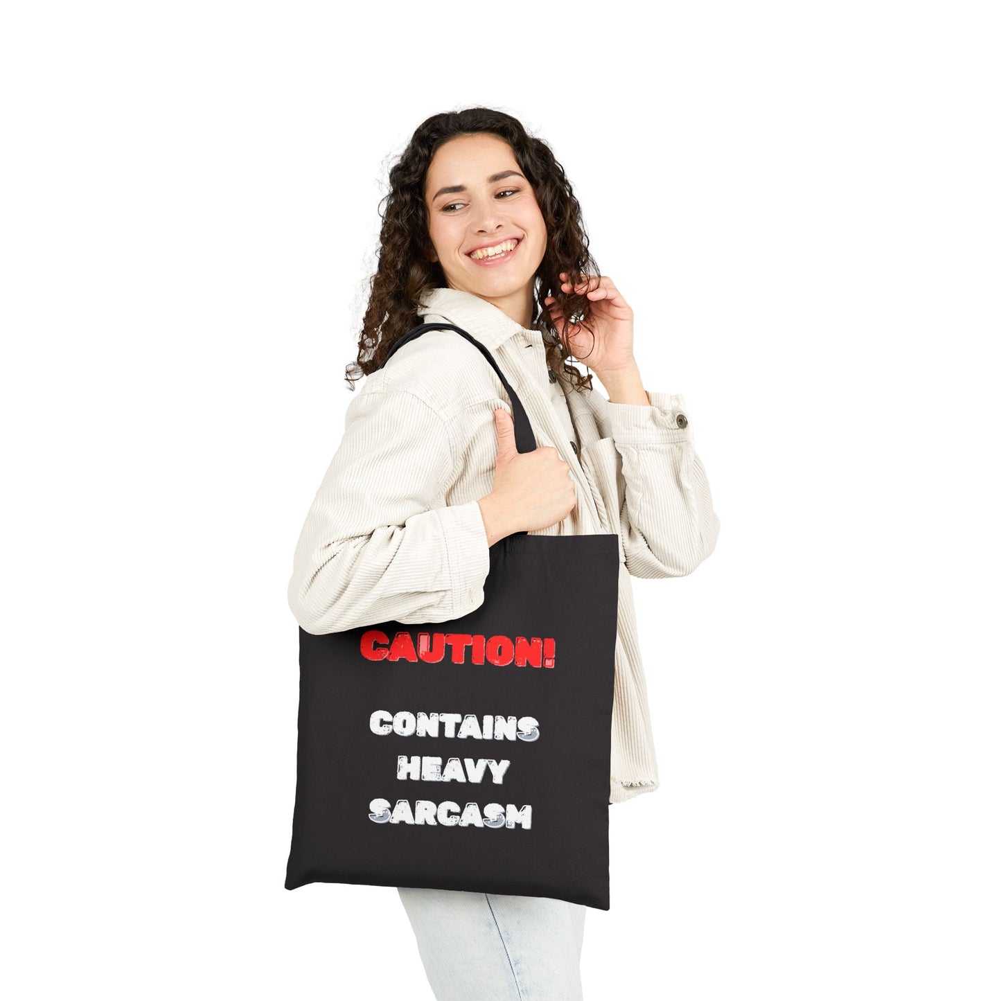 Heavy Sarcasm Warning Canvas Tote Bag - Burnt Out Dumpster Edition