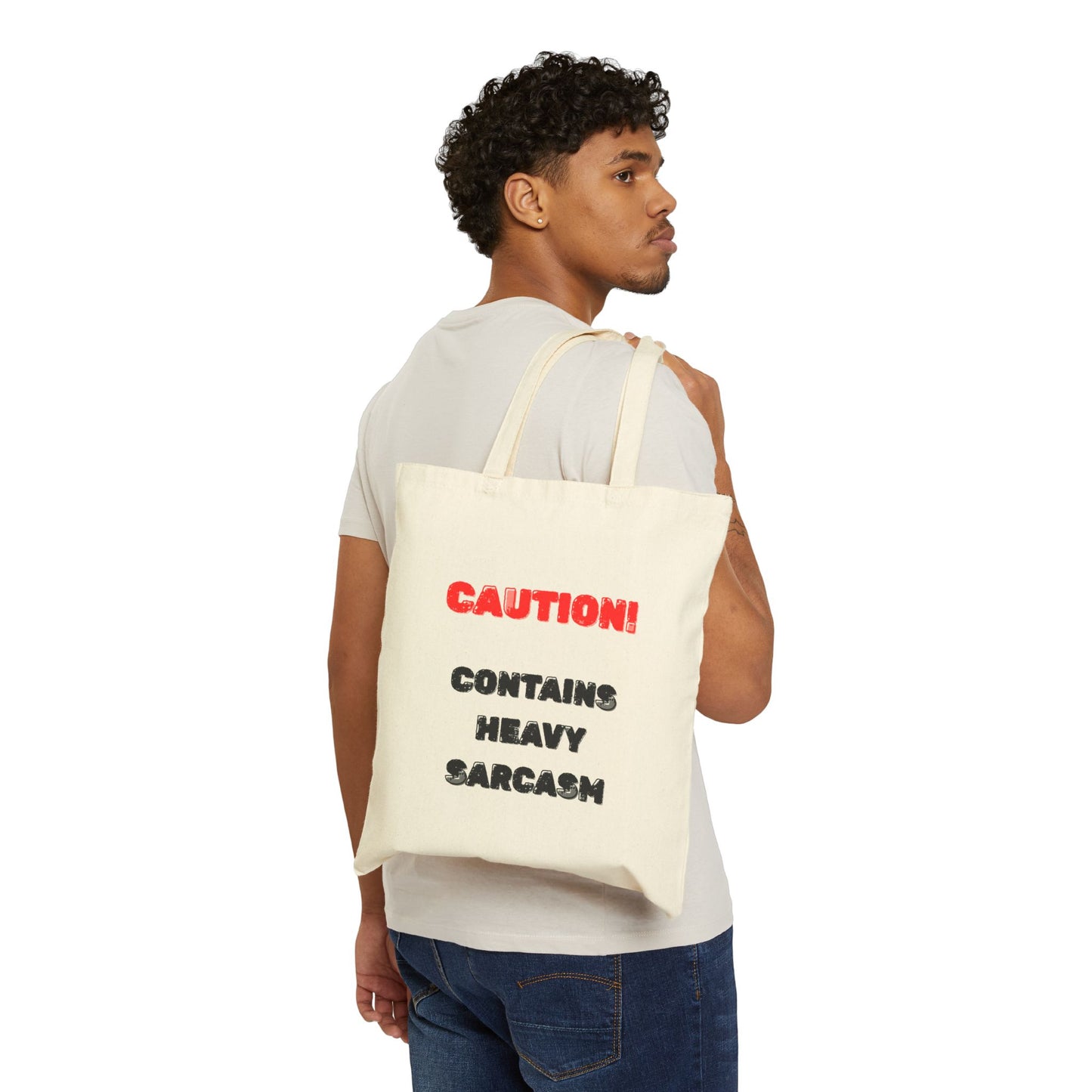 Heavy Sarcasm Warning Canvas Tote Bag - Burnt Out Dumpster Edition