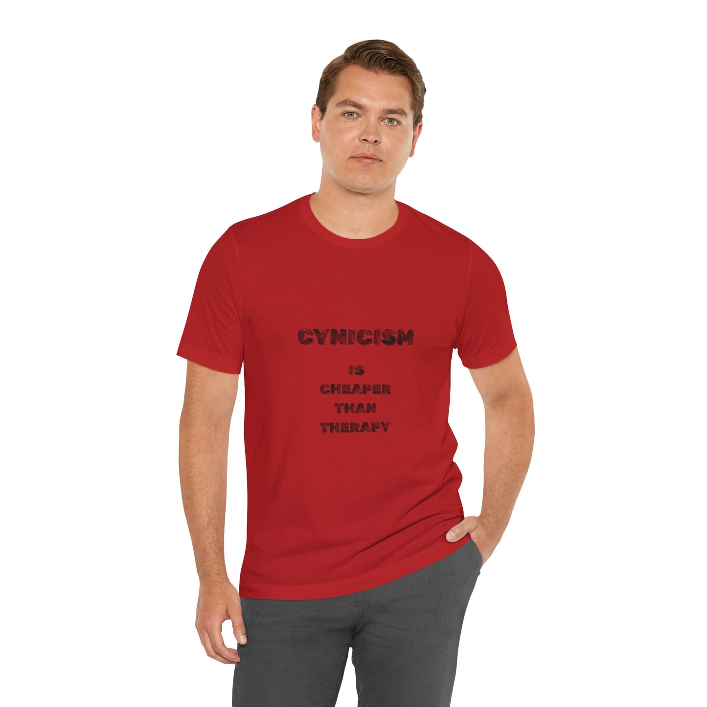Cynicism is Cheaper Than Therapy T-Shirt - Burnt Out Dumpster Edition