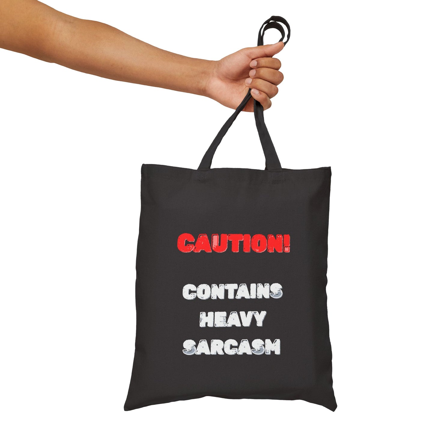 Heavy Sarcasm Warning Canvas Tote Bag - Burnt Out Dumpster Edition
