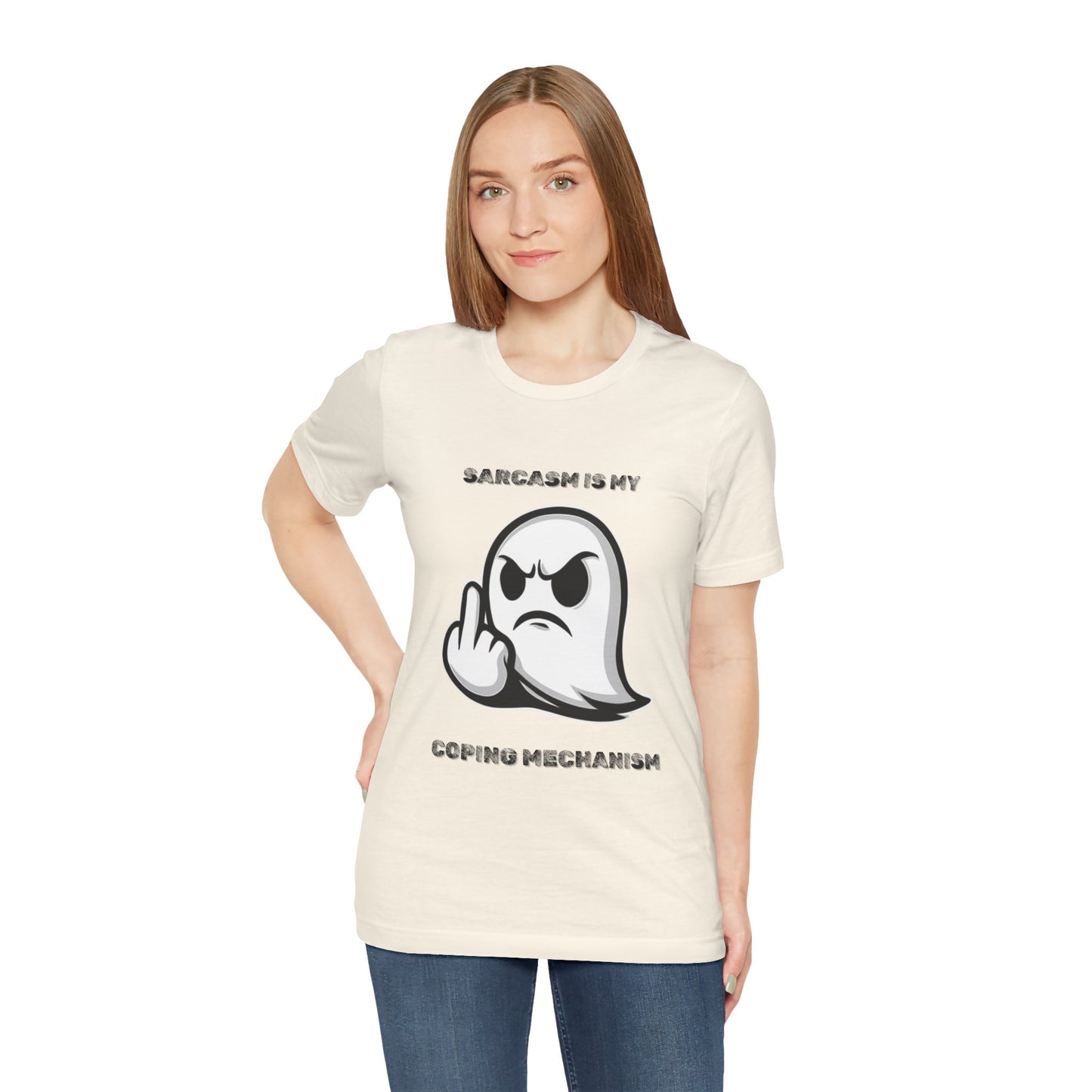 Sarcasm Is My Coping Mechanism Ghost T-Shirt - Burnt Out Dumpster Edition