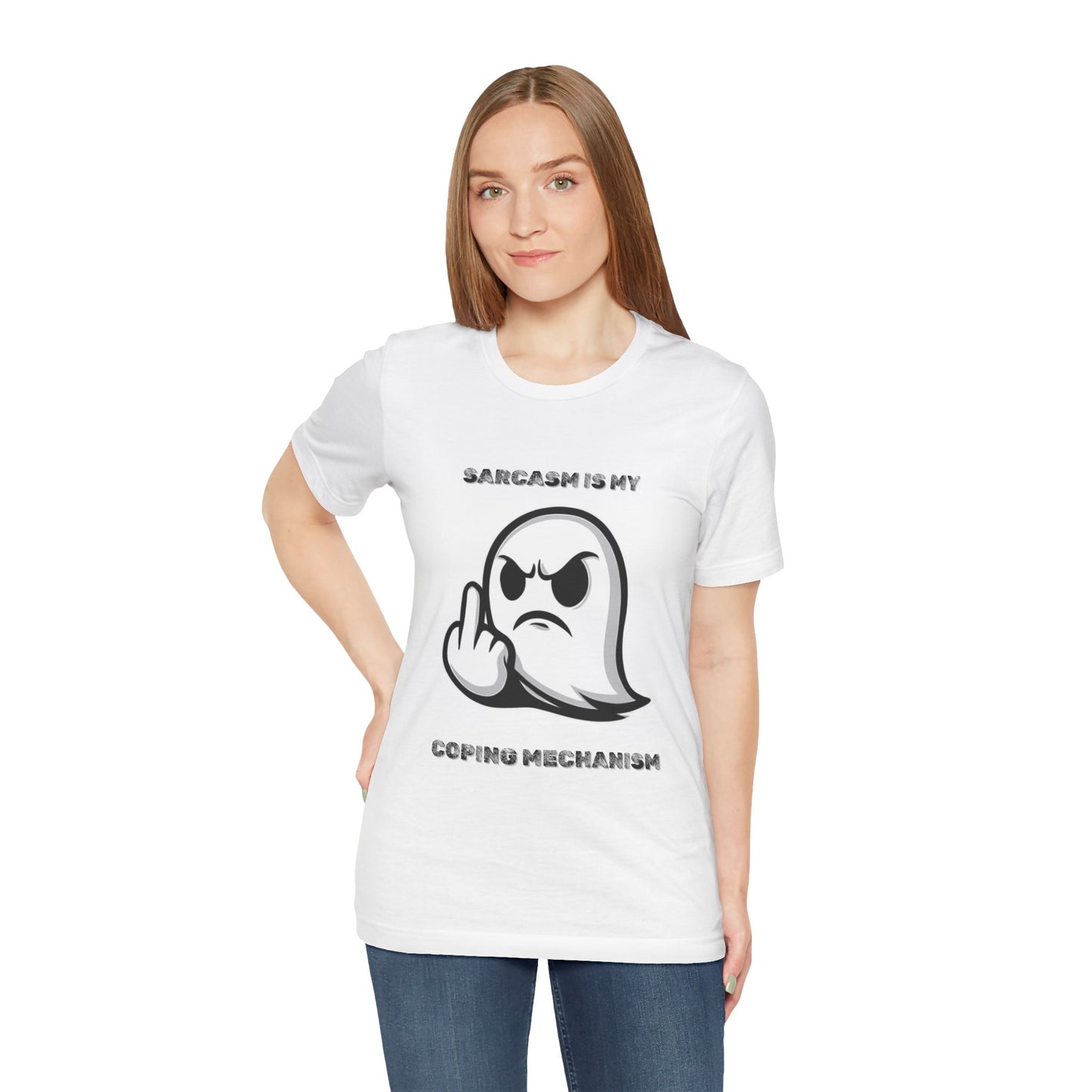Sarcasm Is My Coping Mechanism Ghost T-Shirt - Burnt Out Dumpster Edition