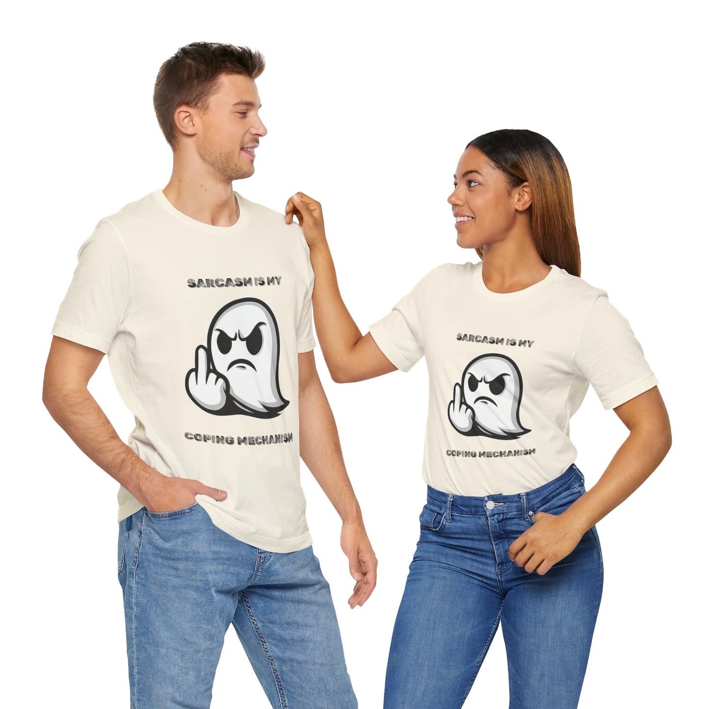 Sarcasm Is My Coping Mechanism Ghost T-Shirt - Burnt Out Dumpster Edition
