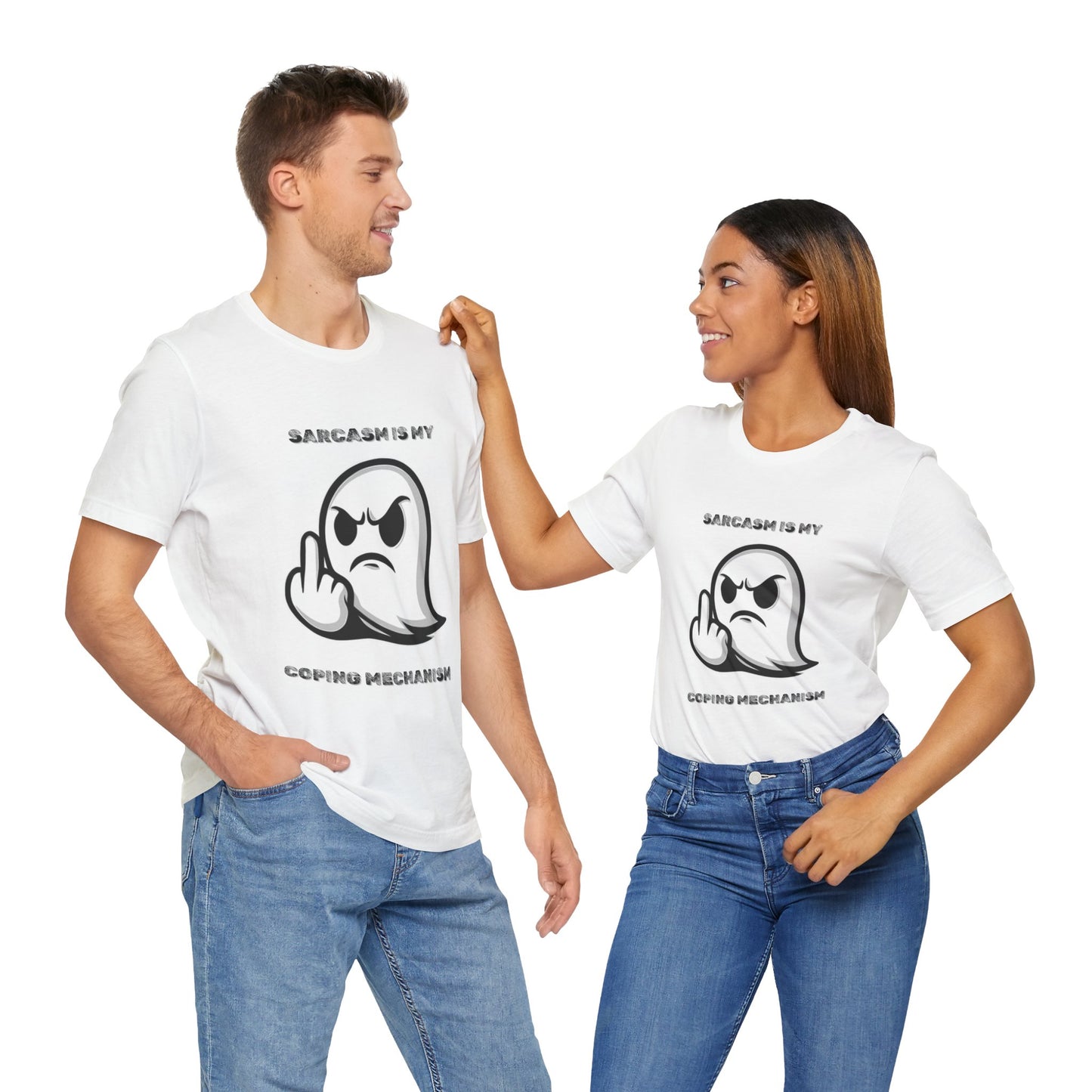 Sarcasm Is My Coping Mechanism Ghost T-Shirt - Burnt Out Dumpster Edition