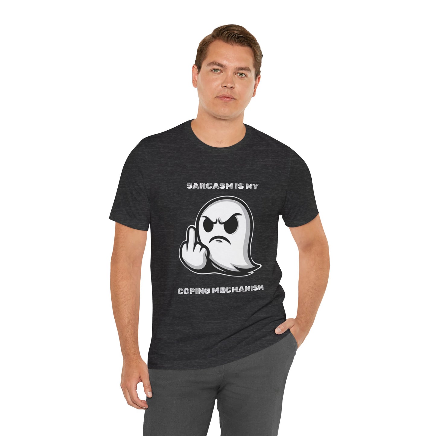 Sarcasm Is My Coping Mechanism Ghost T-Shirt - Burnt Out Dumpster Edition